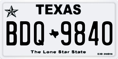 TX license plate BDQ9840