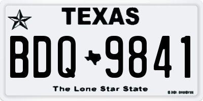 TX license plate BDQ9841
