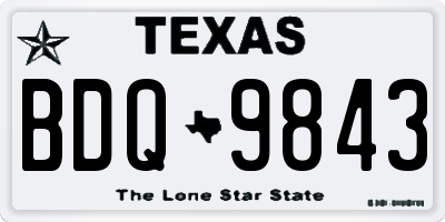 TX license plate BDQ9843