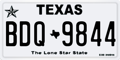 TX license plate BDQ9844