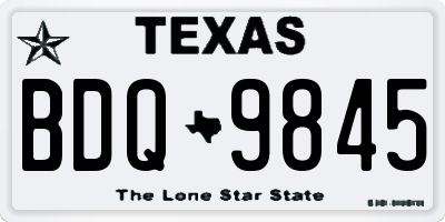 TX license plate BDQ9845