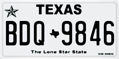 TX license plate BDQ9846