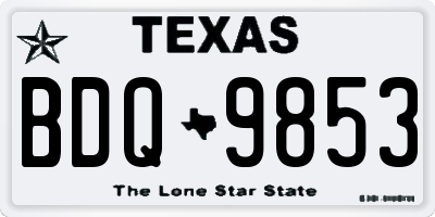TX license plate BDQ9853