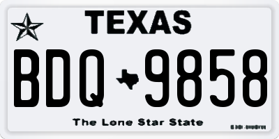 TX license plate BDQ9858