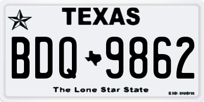 TX license plate BDQ9862