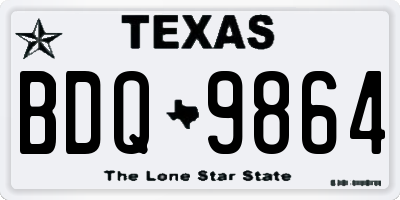 TX license plate BDQ9864