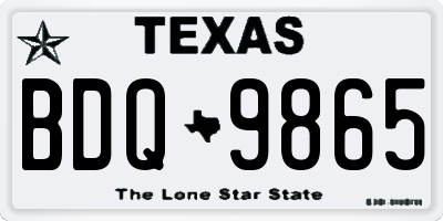 TX license plate BDQ9865