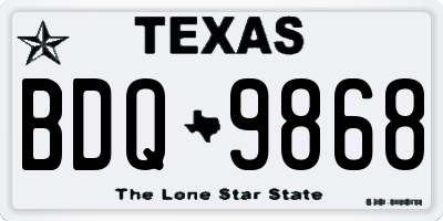 TX license plate BDQ9868