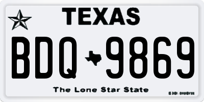 TX license plate BDQ9869