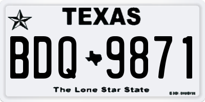 TX license plate BDQ9871