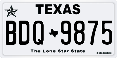 TX license plate BDQ9875