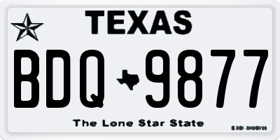 TX license plate BDQ9877