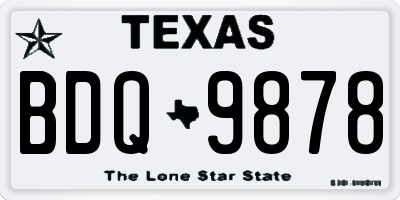 TX license plate BDQ9878