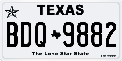 TX license plate BDQ9882