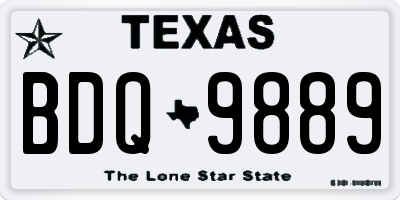 TX license plate BDQ9889