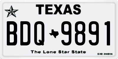 TX license plate BDQ9891