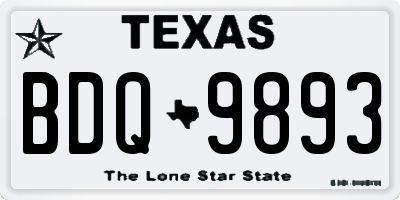 TX license plate BDQ9893
