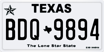 TX license plate BDQ9894