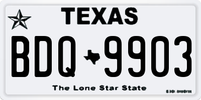 TX license plate BDQ9903