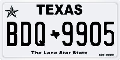 TX license plate BDQ9905