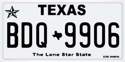 TX license plate BDQ9906