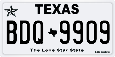 TX license plate BDQ9909