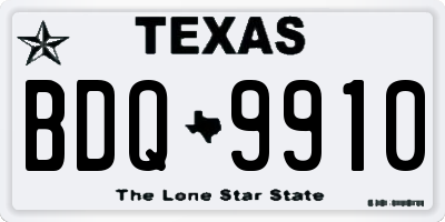 TX license plate BDQ9910