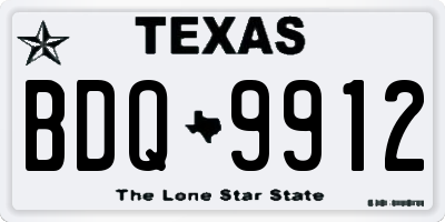 TX license plate BDQ9912