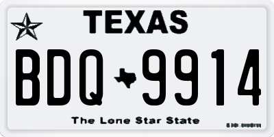 TX license plate BDQ9914