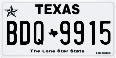 TX license plate BDQ9915