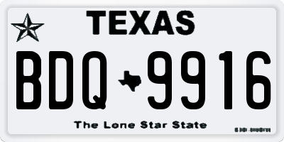 TX license plate BDQ9916
