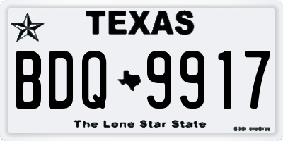 TX license plate BDQ9917