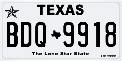 TX license plate BDQ9918