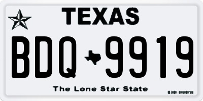 TX license plate BDQ9919