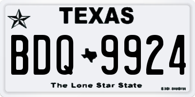 TX license plate BDQ9924