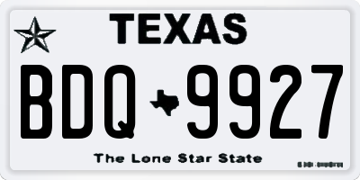 TX license plate BDQ9927