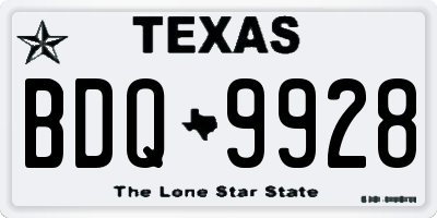 TX license plate BDQ9928