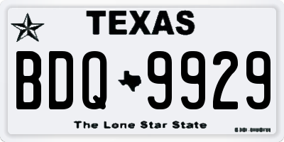 TX license plate BDQ9929