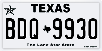 TX license plate BDQ9930