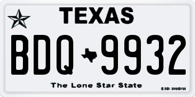TX license plate BDQ9932