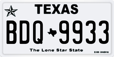 TX license plate BDQ9933