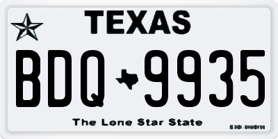 TX license plate BDQ9935
