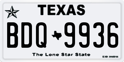 TX license plate BDQ9936