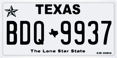 TX license plate BDQ9937