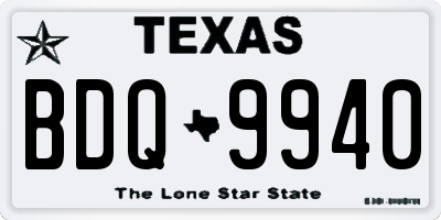 TX license plate BDQ9940