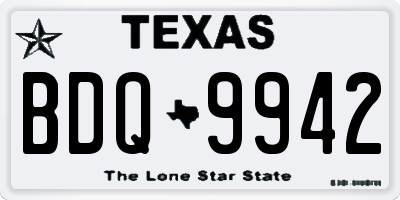 TX license plate BDQ9942