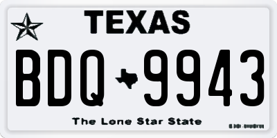 TX license plate BDQ9943