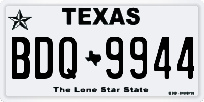 TX license plate BDQ9944