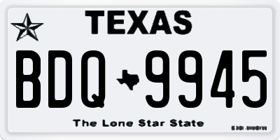 TX license plate BDQ9945