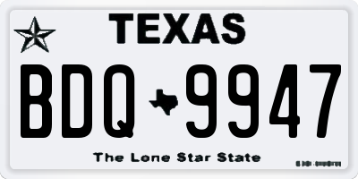 TX license plate BDQ9947